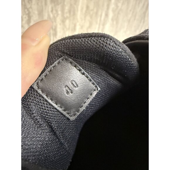 Hermes Black Lace-Up Sneakers Womens Size 40 Vegan Leather & Mesh With White Pla main image 5